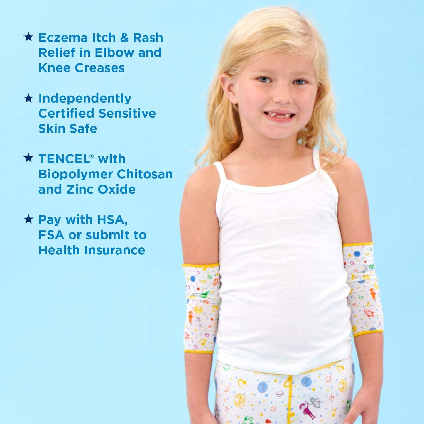 Eczema Arm or Leg Sleeves for Itch Relief and Wet Wrap Bandages for Baby & Kids