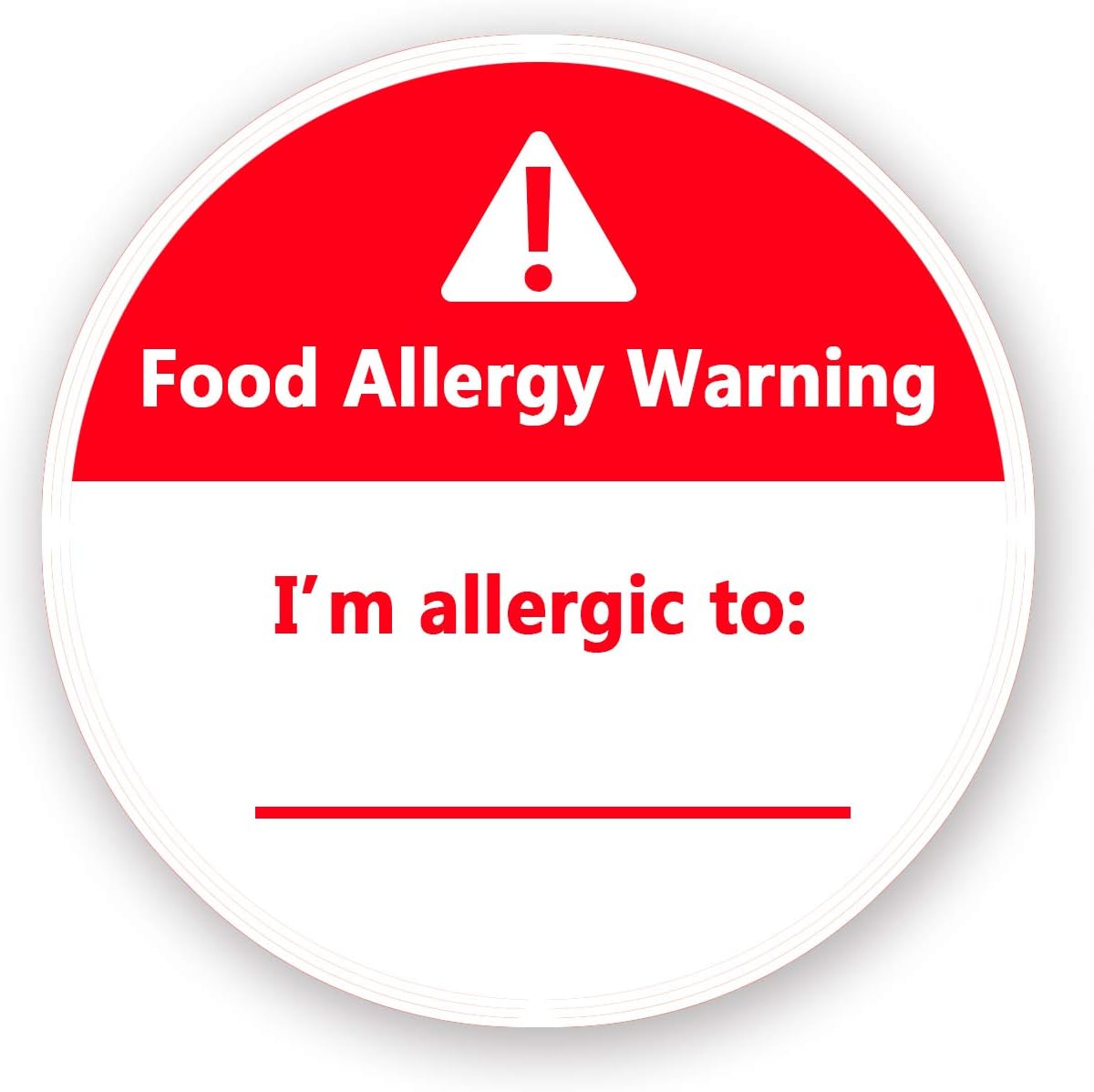 Allergies Stickers,Writable Allergy Labels,I'm Allergic to Stickers,1.5 Inch Total 500 Per Roll