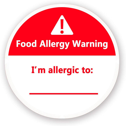 Allergies Stickers,Writable Allergy Labels,I'm Allergic to Stickers,1.5 Inch Total 500 Per Roll