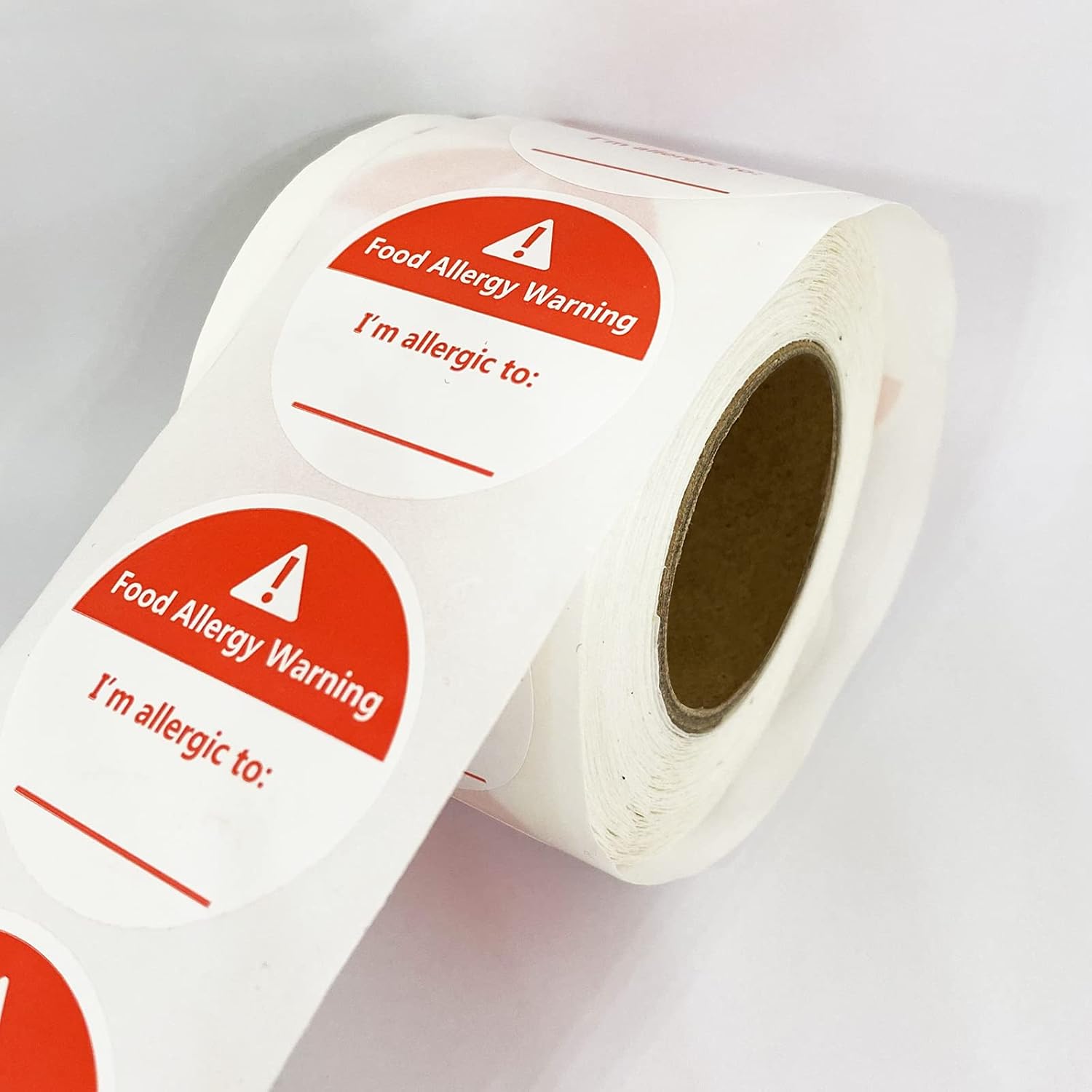 Allergies Stickers,Writable Allergy Labels,I'm Allergic to Stickers,1.5 Inch Total 500 Per Roll