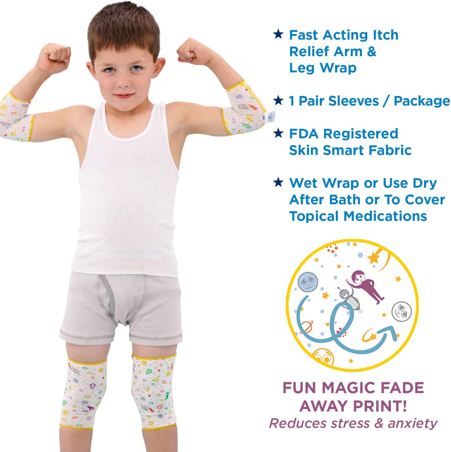 Eczema Arm or Leg Sleeves for Itch Relief and Wet Wrap Bandages for Baby & Kids